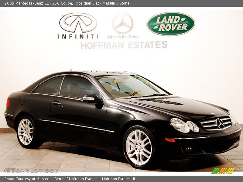 Obsidian Black Metallic / Stone 2009 Mercedes-Benz CLK 350 Coupe