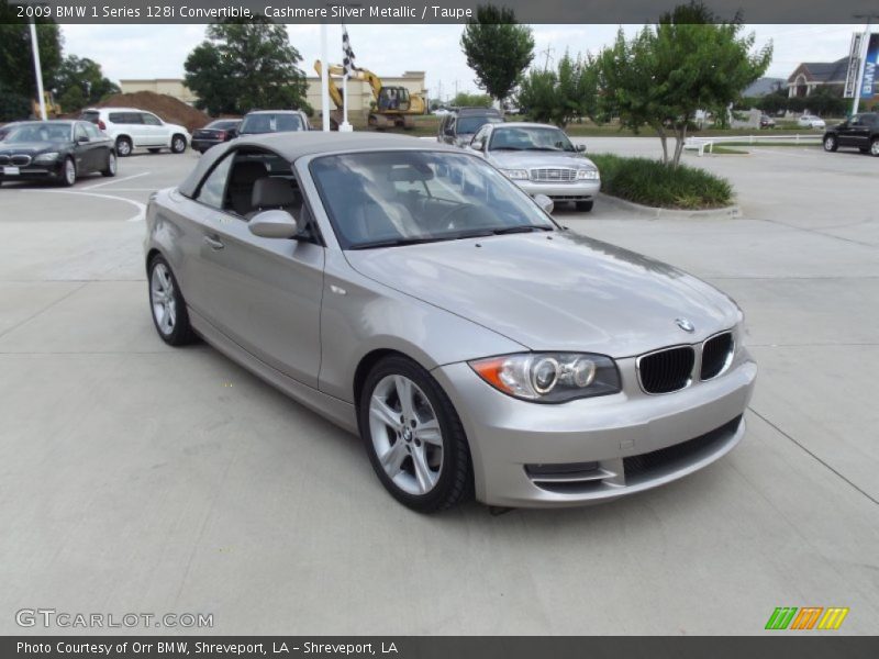 Cashmere Silver Metallic / Taupe 2009 BMW 1 Series 128i Convertible