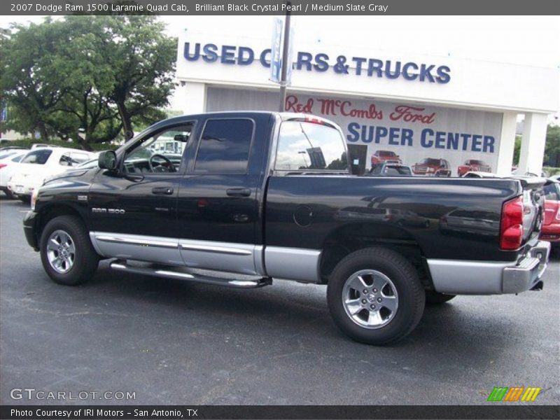 Brilliant Black Crystal Pearl / Medium Slate Gray 2007 Dodge Ram 1500 Laramie Quad Cab