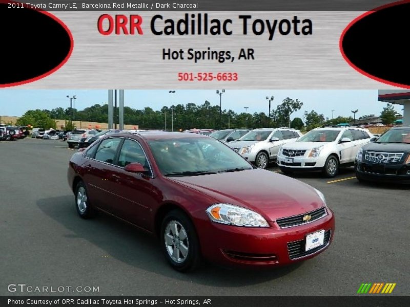 Barcelona Red Metallic / Dark Charcoal 2011 Toyota Camry LE