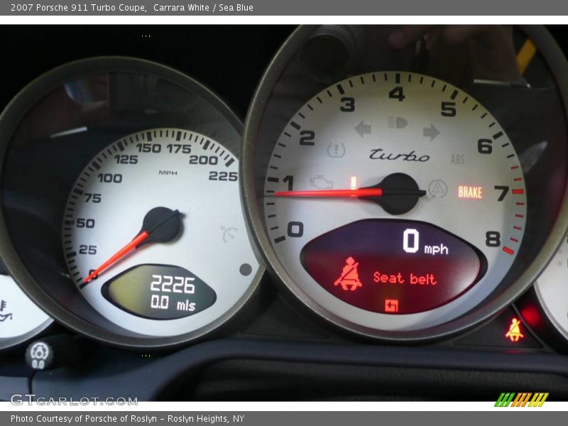 Carrara White / Sea Blue 2007 Porsche 911 Turbo Coupe