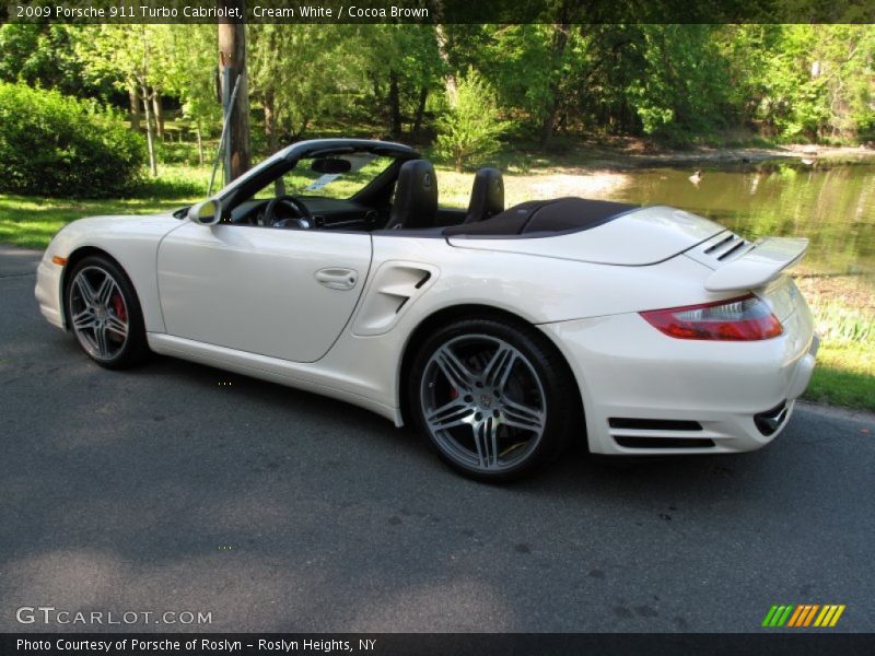 Cream White / Cocoa Brown 2009 Porsche 911 Turbo Cabriolet