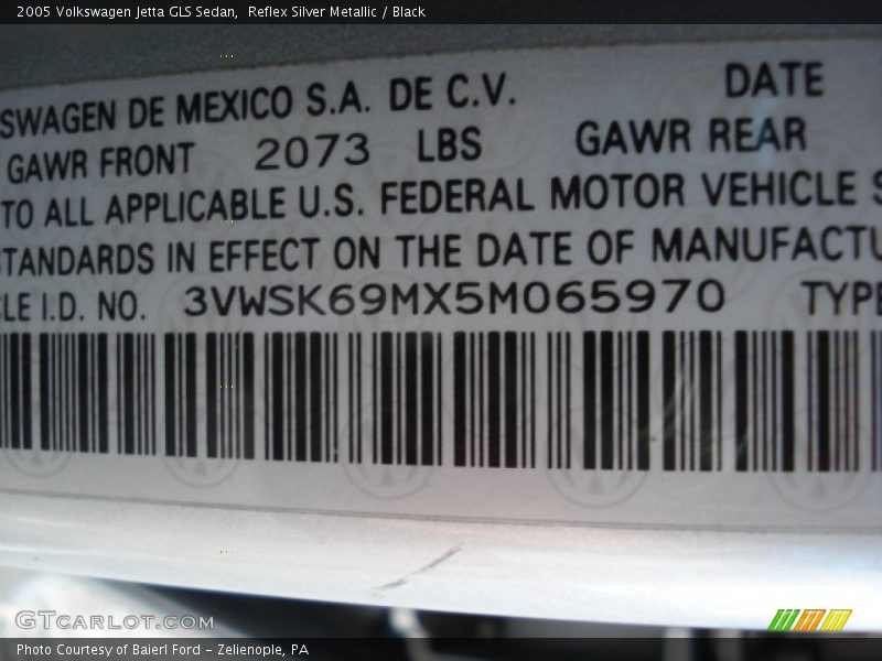 Reflex Silver Metallic / Black 2005 Volkswagen Jetta GLS Sedan