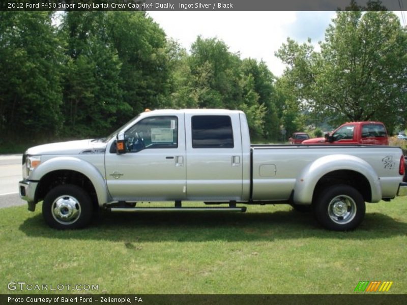 Ingot Silver / Black 2012 Ford F450 Super Duty Lariat Crew Cab 4x4 Dually
