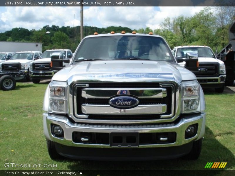 Ingot Silver / Black 2012 Ford F450 Super Duty Lariat Crew Cab 4x4 Dually