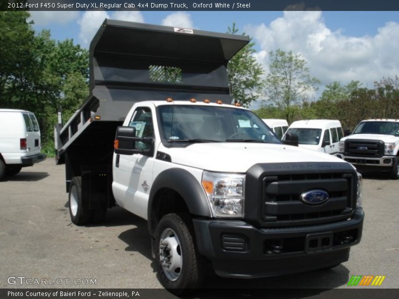 Front 3/4 View of 2012 F450 Super Duty XL Regular Cab 4x4 Dump Truck
