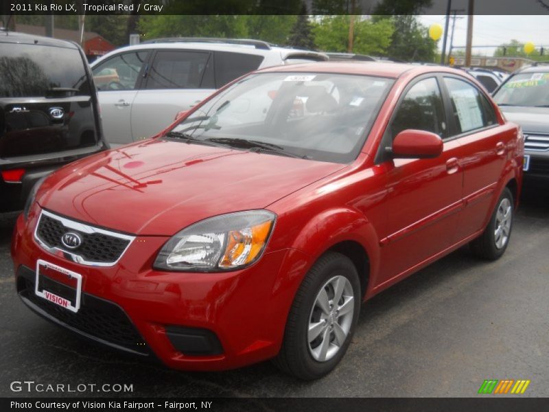 Tropical Red / Gray 2011 Kia Rio LX