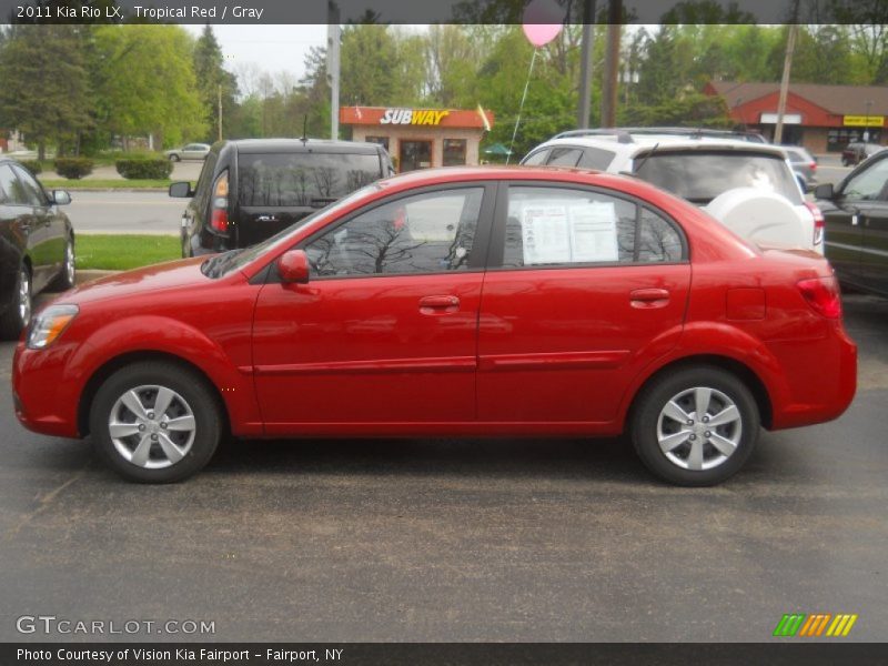 Tropical Red / Gray 2011 Kia Rio LX