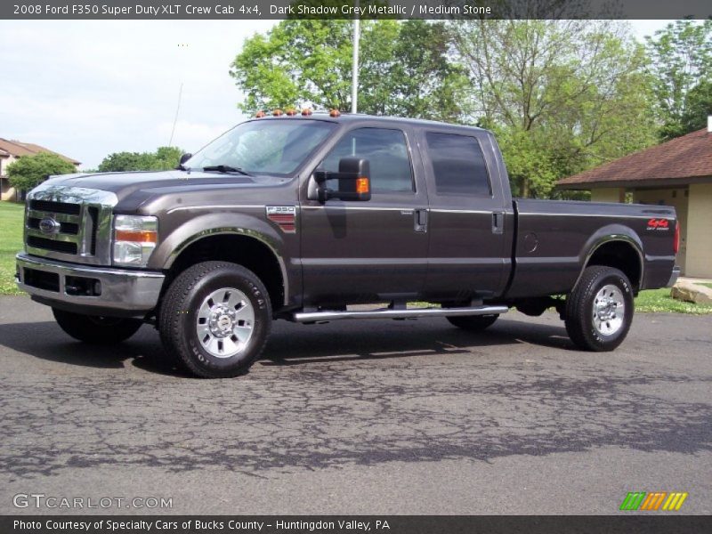 Dark Shadow Grey Metallic / Medium Stone 2008 Ford F350 Super Duty XLT Crew Cab 4x4