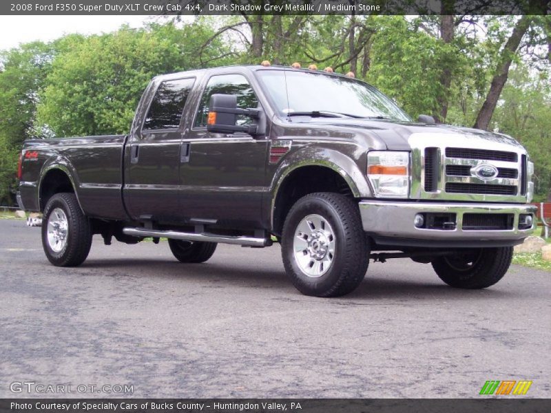 Dark Shadow Grey Metallic / Medium Stone 2008 Ford F350 Super Duty XLT Crew Cab 4x4