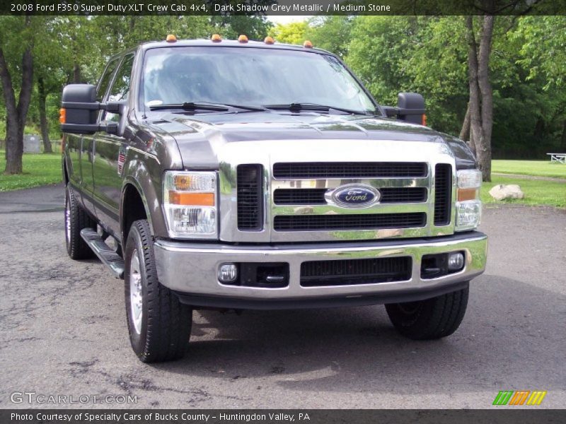 Dark Shadow Grey Metallic / Medium Stone 2008 Ford F350 Super Duty XLT Crew Cab 4x4