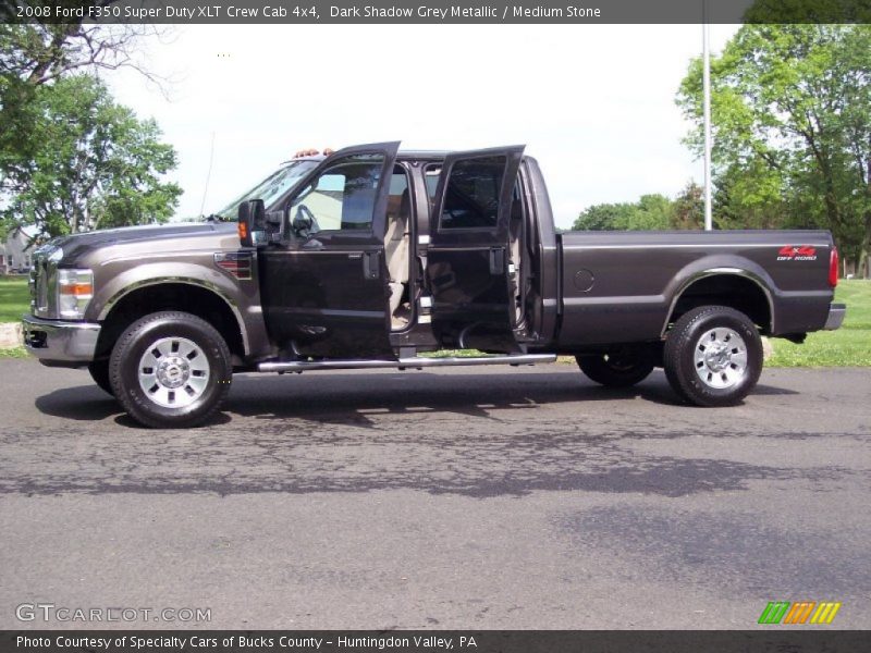 Dark Shadow Grey Metallic / Medium Stone 2008 Ford F350 Super Duty XLT Crew Cab 4x4