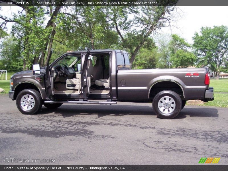 Dark Shadow Grey Metallic / Medium Stone 2008 Ford F350 Super Duty XLT Crew Cab 4x4