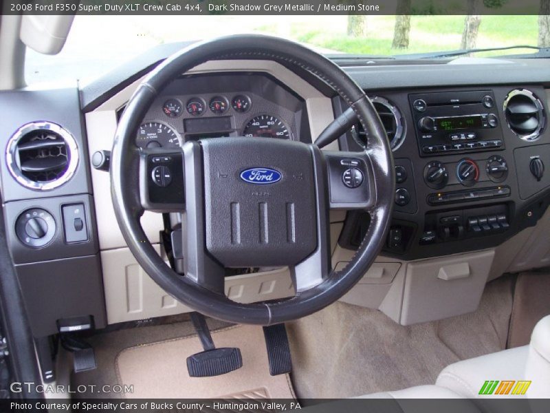 Dark Shadow Grey Metallic / Medium Stone 2008 Ford F350 Super Duty XLT Crew Cab 4x4