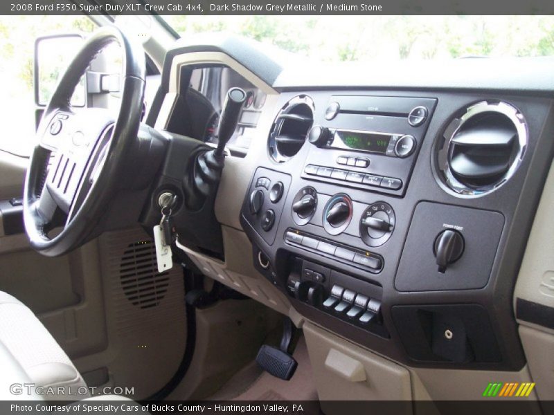 Dark Shadow Grey Metallic / Medium Stone 2008 Ford F350 Super Duty XLT Crew Cab 4x4