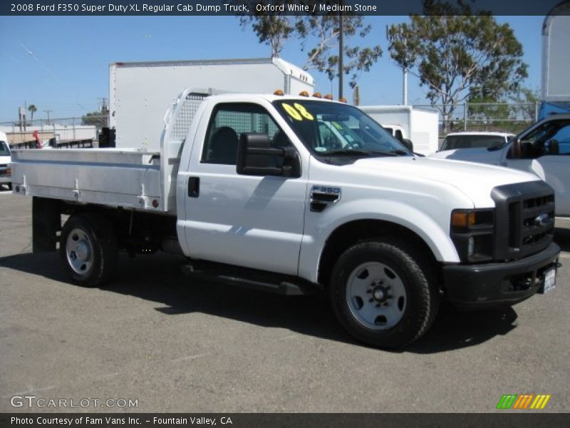 Oxford White / Medium Stone 2008 Ford F350 Super Duty XL Regular Cab Dump Truck