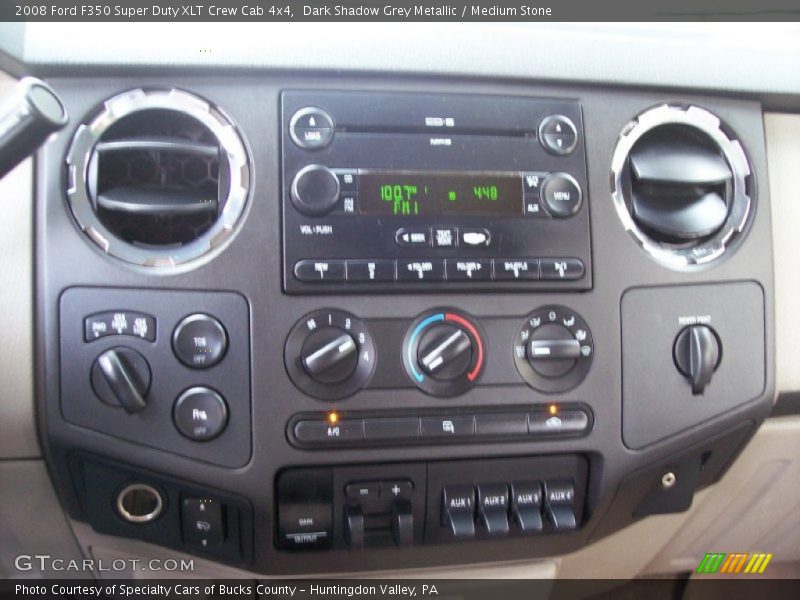 Dark Shadow Grey Metallic / Medium Stone 2008 Ford F350 Super Duty XLT Crew Cab 4x4