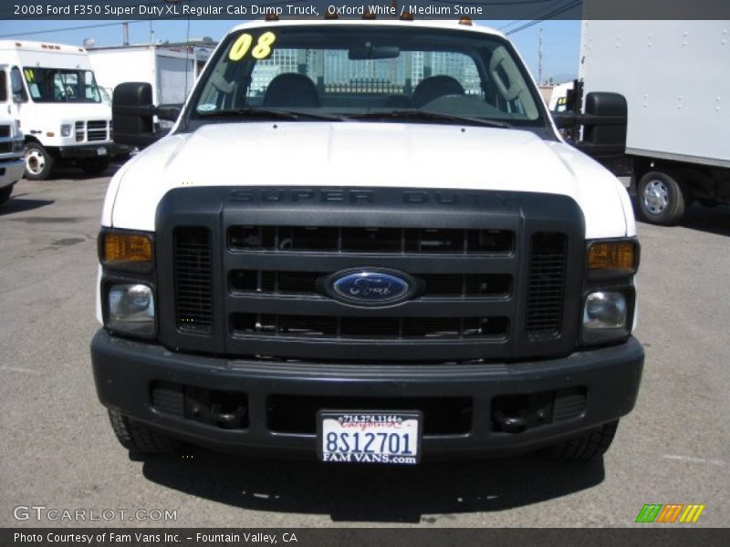 Oxford White / Medium Stone 2008 Ford F350 Super Duty XL Regular Cab Dump Truck