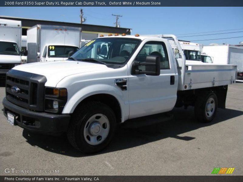 Oxford White / Medium Stone 2008 Ford F350 Super Duty XL Regular Cab Dump Truck