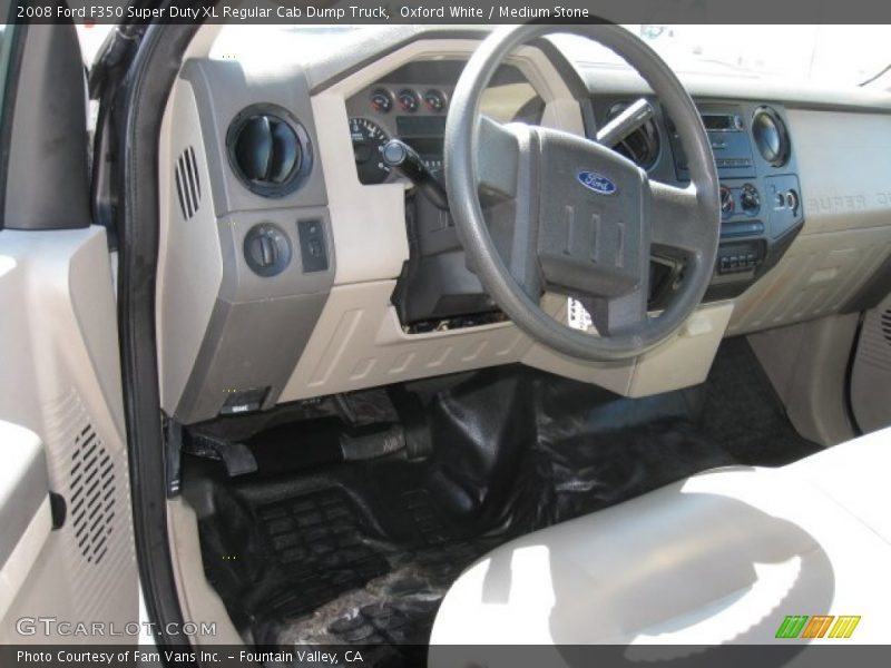 Oxford White / Medium Stone 2008 Ford F350 Super Duty XL Regular Cab Dump Truck