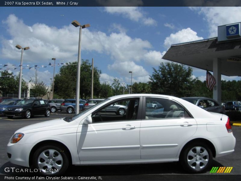 White / Gray 2007 Kia Spectra EX Sedan