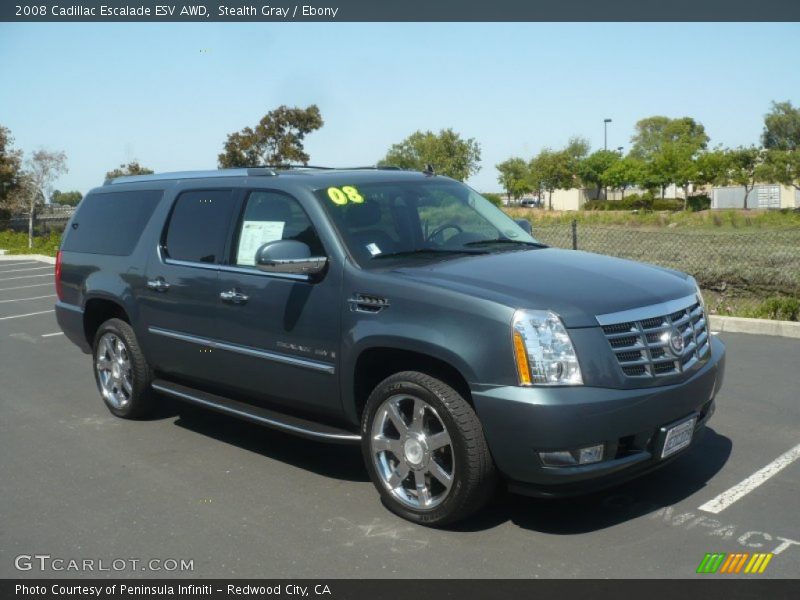 Stealth Gray / Ebony 2008 Cadillac Escalade ESV AWD