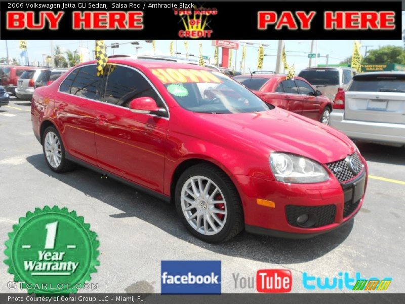 Salsa Red / Anthracite Black 2006 Volkswagen Jetta GLI Sedan