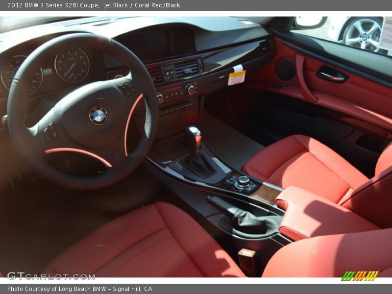 Jet Black / Coral Red/Black 2012 BMW 3 Series 328i Coupe