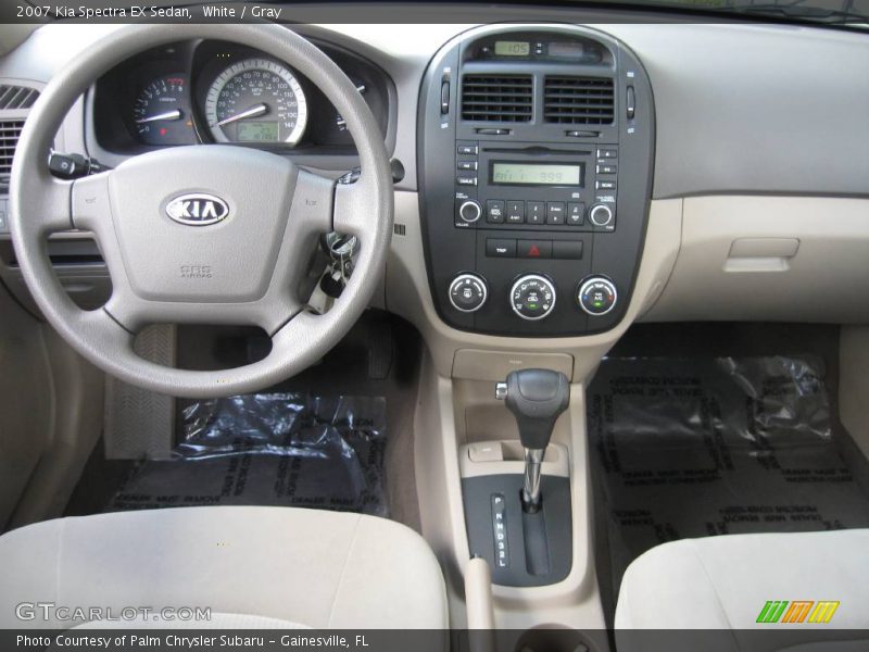 White / Gray 2007 Kia Spectra EX Sedan