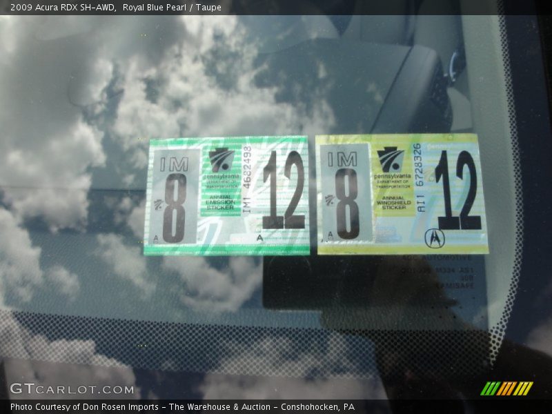 Royal Blue Pearl / Taupe 2009 Acura RDX SH-AWD