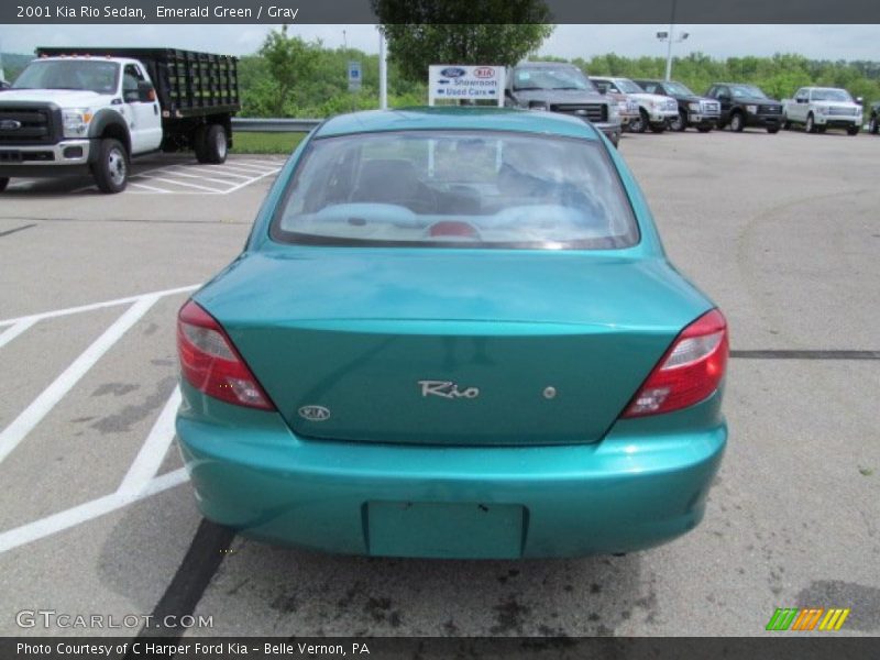 Emerald Green / Gray 2001 Kia Rio Sedan