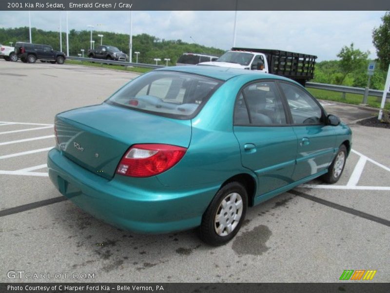 Emerald Green / Gray 2001 Kia Rio Sedan