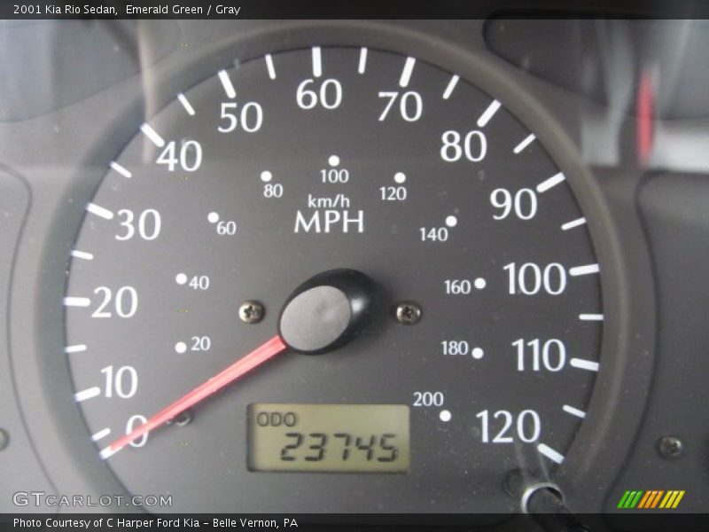 Emerald Green / Gray 2001 Kia Rio Sedan