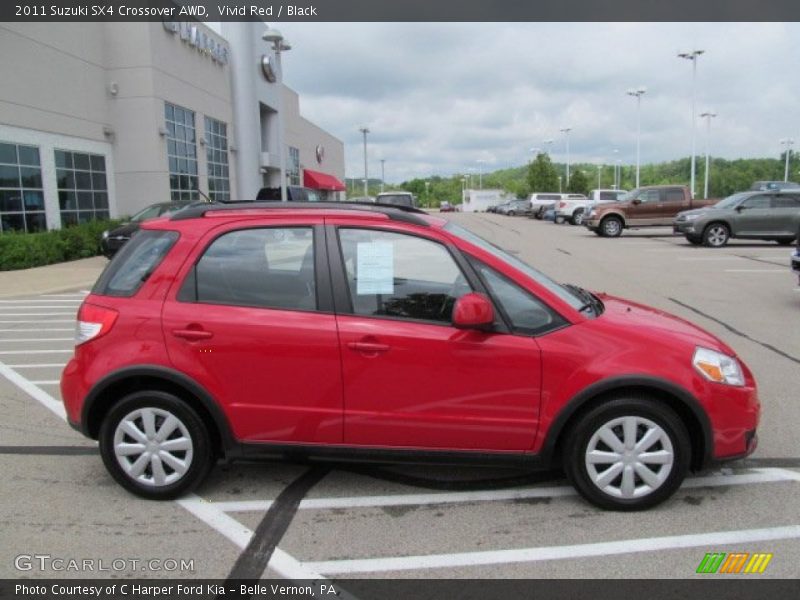 Vivid Red / Black 2011 Suzuki SX4 Crossover AWD