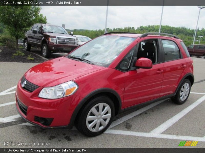 Vivid Red / Black 2011 Suzuki SX4 Crossover AWD