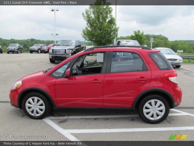 Vivid Red / Black 2011 Suzuki SX4 Crossover AWD