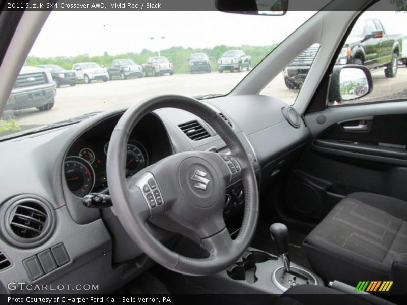 Vivid Red / Black 2011 Suzuki SX4 Crossover AWD
