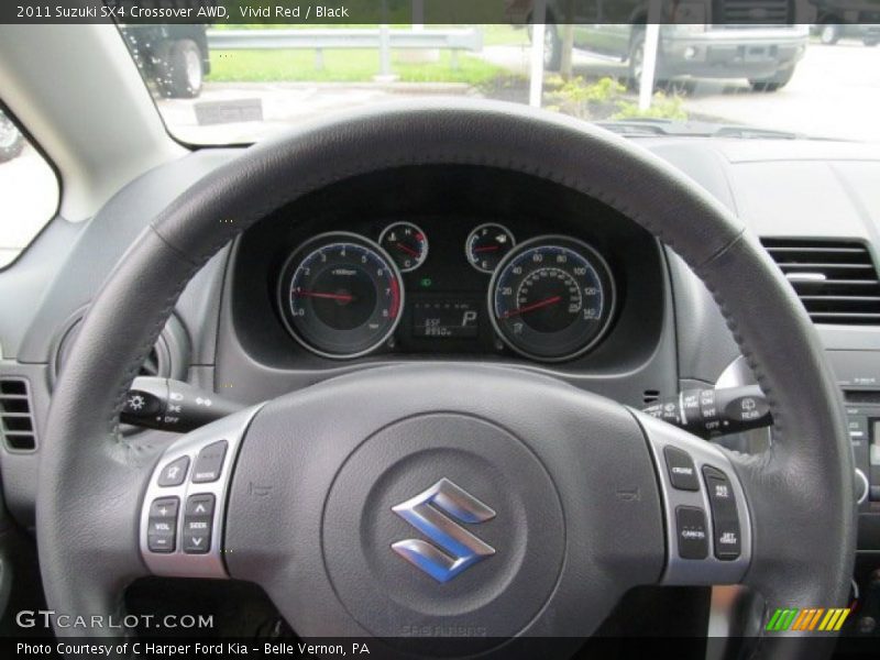 Vivid Red / Black 2011 Suzuki SX4 Crossover AWD