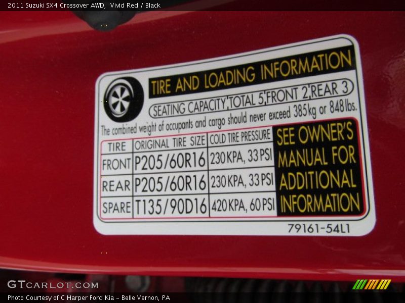 Vivid Red / Black 2011 Suzuki SX4 Crossover AWD