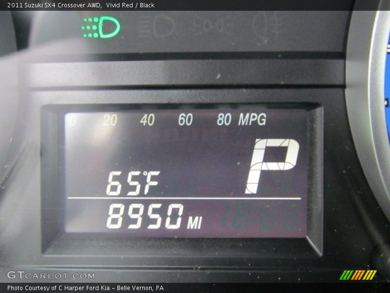 Vivid Red / Black 2011 Suzuki SX4 Crossover AWD