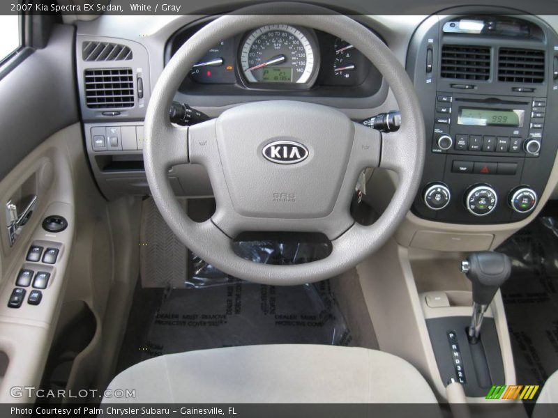 White / Gray 2007 Kia Spectra EX Sedan