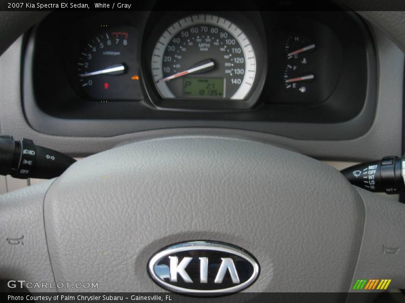 White / Gray 2007 Kia Spectra EX Sedan