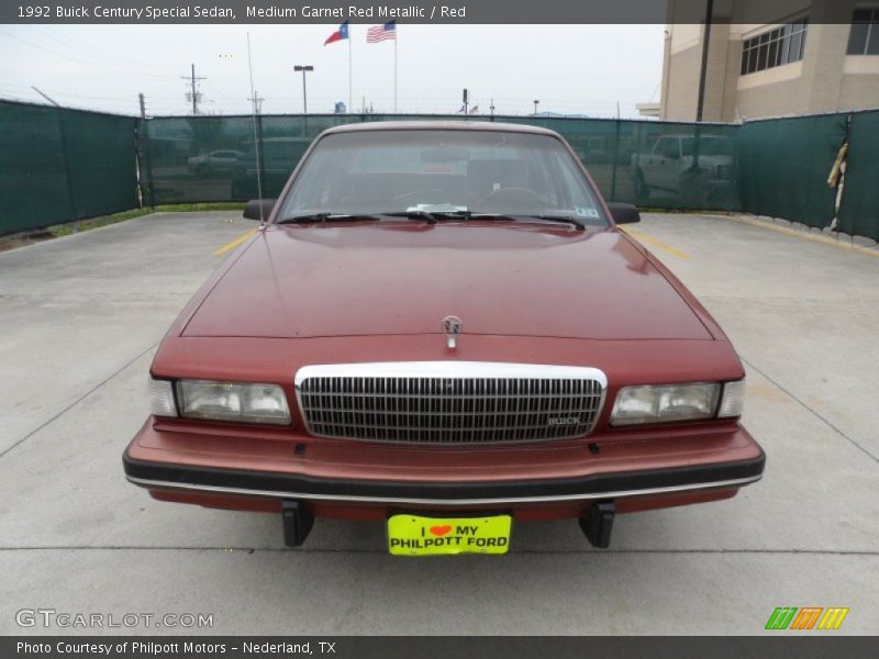 Medium Garnet Red Metallic / Red 1992 Buick Century Special Sedan