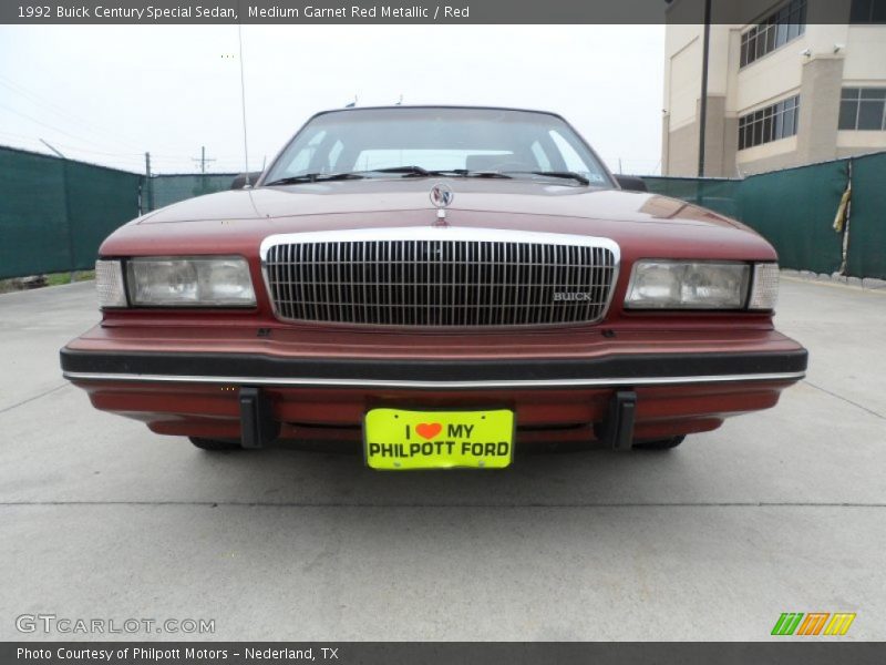 Medium Garnet Red Metallic / Red 1992 Buick Century Special Sedan