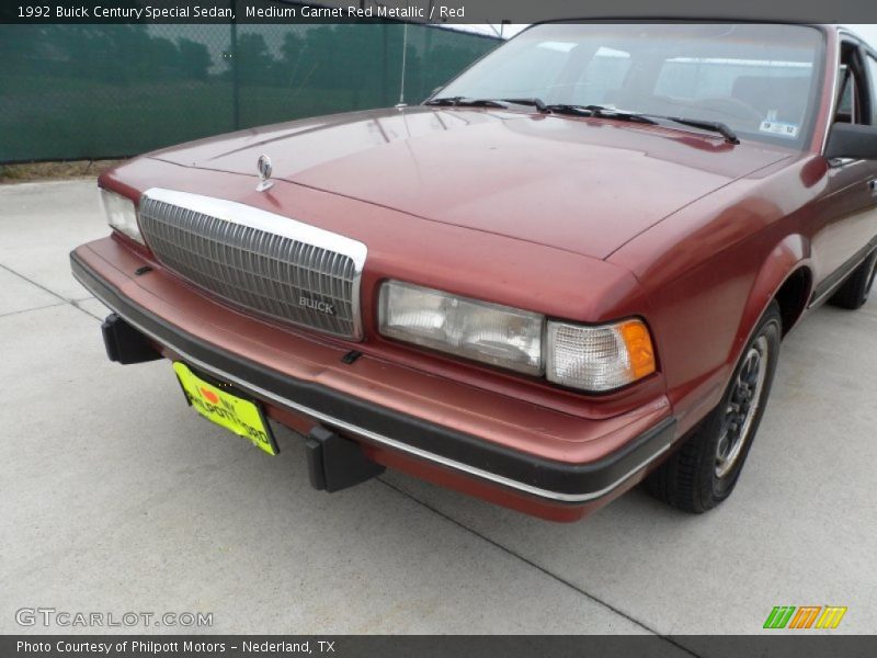 Medium Garnet Red Metallic / Red 1992 Buick Century Special Sedan