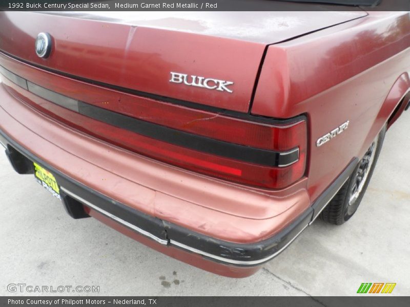 Medium Garnet Red Metallic / Red 1992 Buick Century Special Sedan