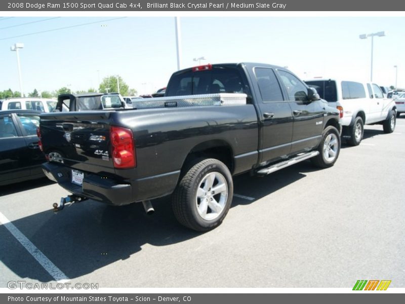 Brilliant Black Crystal Pearl / Medium Slate Gray 2008 Dodge Ram 1500 Sport Quad Cab 4x4