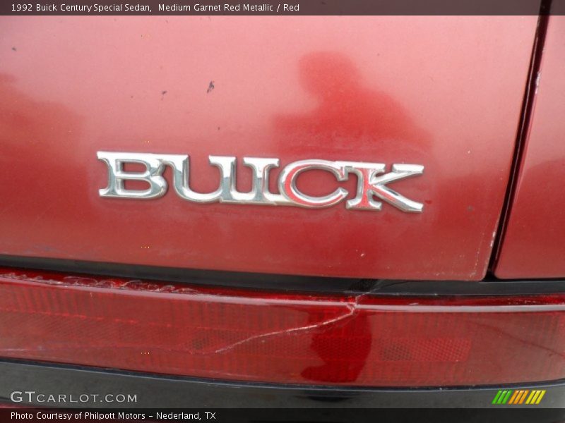 Medium Garnet Red Metallic / Red 1992 Buick Century Special Sedan