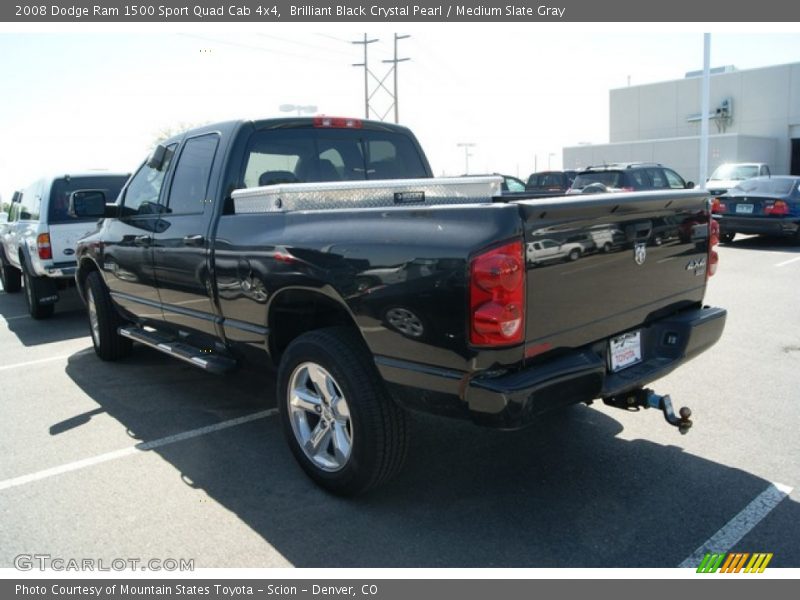 Brilliant Black Crystal Pearl / Medium Slate Gray 2008 Dodge Ram 1500 Sport Quad Cab 4x4