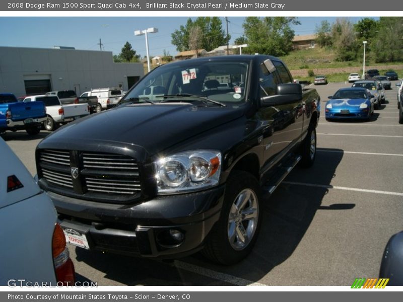 Brilliant Black Crystal Pearl / Medium Slate Gray 2008 Dodge Ram 1500 Sport Quad Cab 4x4